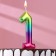 Candle in the cake "Watercolor", number 1, 9 cm, giant