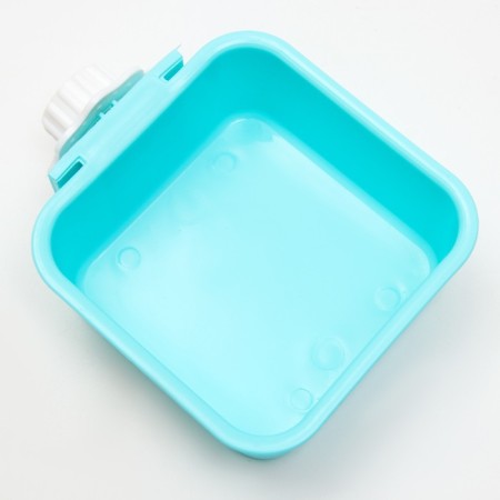 A bowl with a mount on a cage, 15 x 12 x 5 cm, blue-1