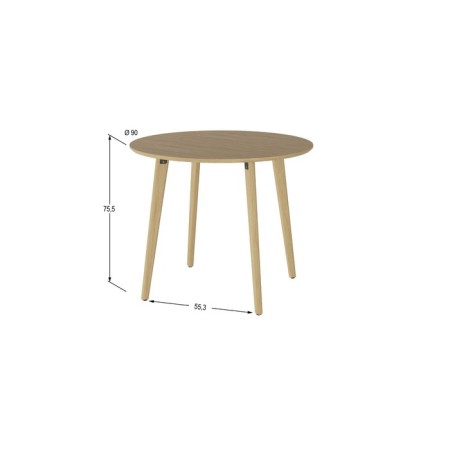 Dining table "Morgan", 900 × 900 × 756 mm, the color of the oak -armed-2