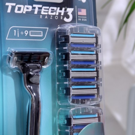 The annual set of Toptech Razor 3, 1 razor, 9 interchangeable cassettes (compared with Gillette Fusion)-1