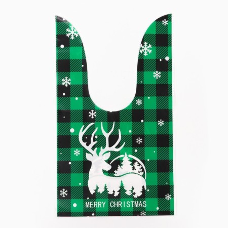 Polyethylene gift package with ears "green cage", 13 x 23 cm-3