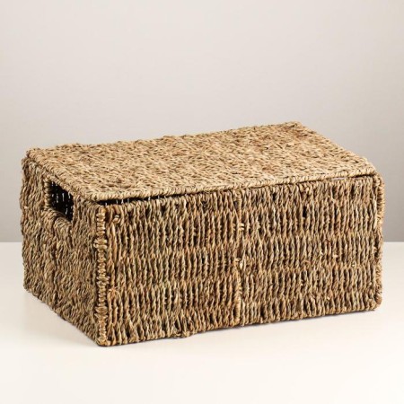 Basket with a lid, 32x22x15 cm, algae