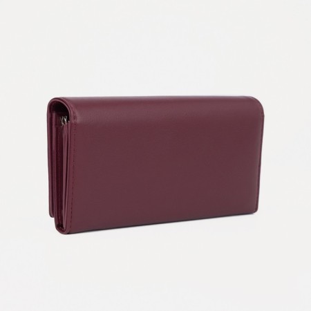 Women's wallet on the button, burgundy color-1