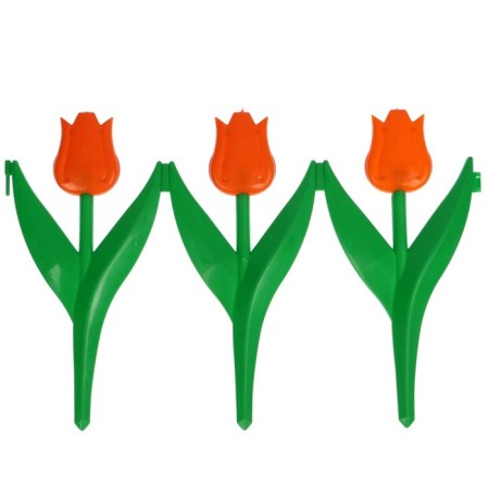 Decorative fence, 30 × 225 cm, 5 sections, plastic, orange flower, "tulip"-7