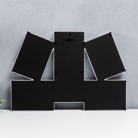 Photo frame plastic in 6 photos 10x10, 10x15 cm "Black Line" White 33x48 cm-1