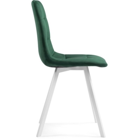 Stool on a metal frame chilli metal/velor, white/green 43.5x50x87.5 cm-2