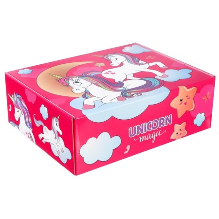 Gift box, folding, 28x21x9 cm, Minnie Mouse and unicorn-1