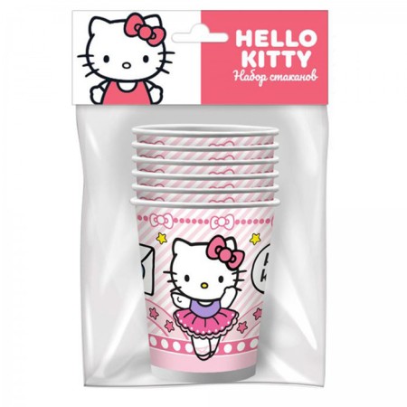 Набор бумажных стаканов «Hello Kitty», 250 мл, набор 6 шт.-1