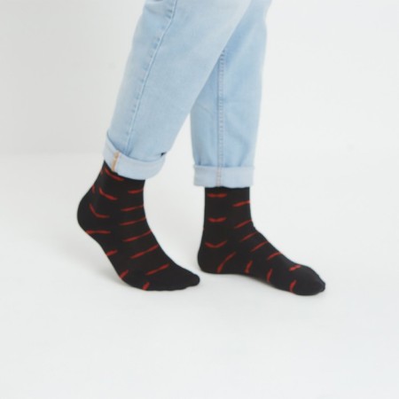 Minaku socks "mustache", male, black color, size 42-43 (29 cm)-3