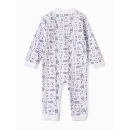 Combineson children with open legs "bunnies", white/pink color, height 74-4