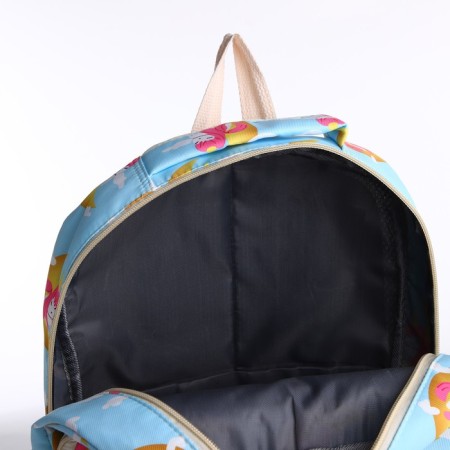 A backpack with a zipper, bag, cosmetic bag, blue color-7