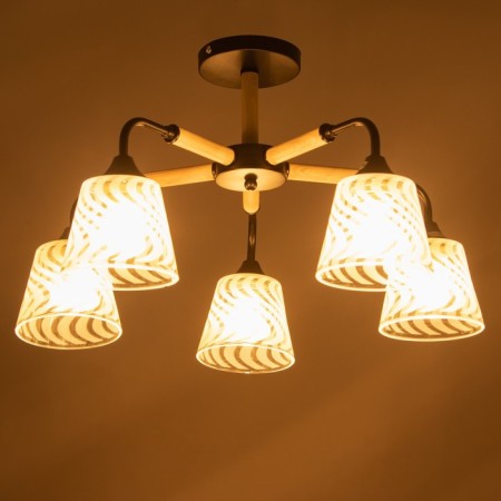 Tahiti chandelier 5x60W E27 Black+tree 55.5x55x31cm SVK-1