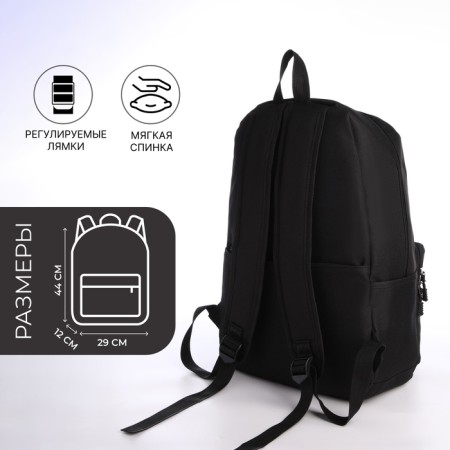 Youth backpack from lightning textiles, 5 pockets, USB, black color-1
