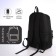 Youth backpack from lightning textiles, 5 pockets, USB, black color
