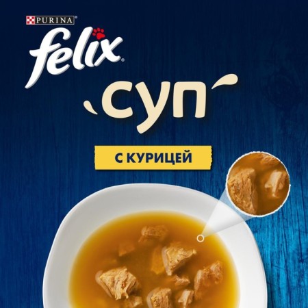 Wet feed Felix chicken soup, for cats, 48 ​​g-4