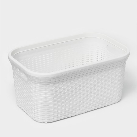 Basket for iron underwear "Rotang", 32 l, 50 × 31 × 25 cm, white color