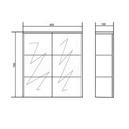 Cabinet-mirror Amalia 60, 15 x 60 x 70-1