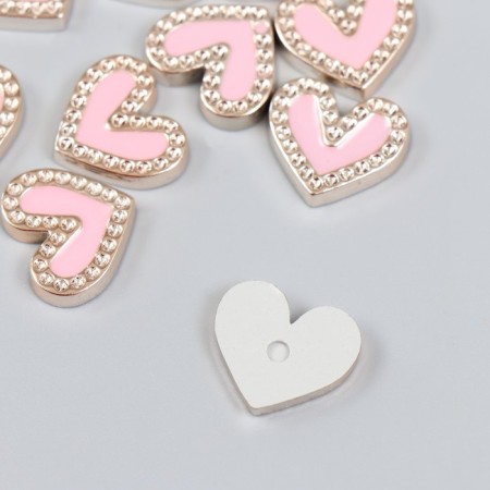 Decor for creativity plastic "Pink heart" gold 0.3x1.8x1.5 cm-1