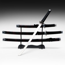 Suv. Product Katana 3V1 on a stand, scabbard wood, black with a haze of Bordeaux gloss 54/81/100cm