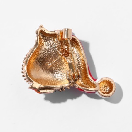 New Year! New Year's Brooch "Hedgehog" with a gift, color in gold-2
