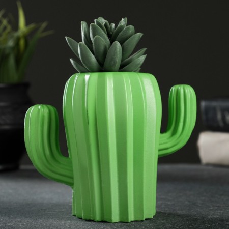 Kashpo-Vaza "Cactus" Green, 14x9x11cm-1