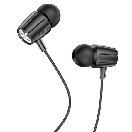 Hoco M88 headphones, wired, vacuum, microphone, jack 3.5 mm, 1.2 m, black-1