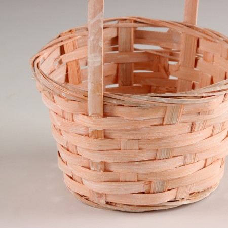 Wicker basket, d16x10xh32cm, peach, bamboo-1