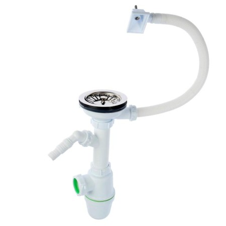 AKVater siphon for washing, 3 1/2 "x 40 mm, straight -up overflows, with a removal for a washing machine