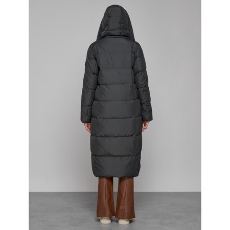 Coat insulated winter female, size 42, dark gray color-10