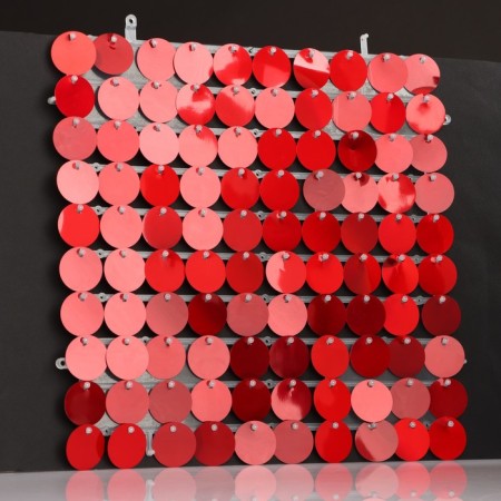 Panel with sequins for photo zones, round, 30*30cm, red color-1