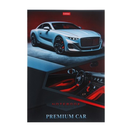 A4 notebook, 80 sheets in the premium car cage, covered cardboard, glossy lamination, block 65 g/m2, 3v mix-3