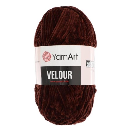 Yarn "Velour" 100% micropoliester 170m/100g (852 chocolate)-1