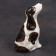 Porcelain figurine "Russian spaniel sits", 9 cm, author's painting
