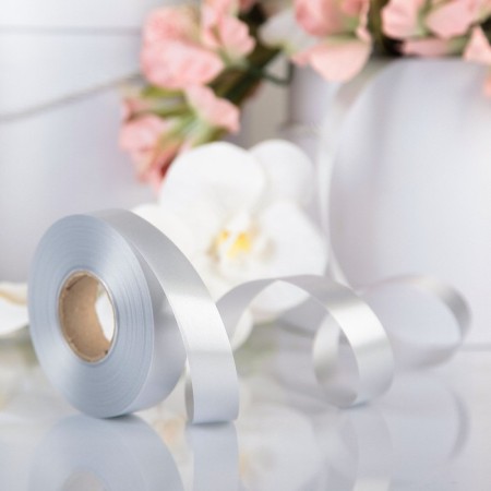 Tape for decor and gifts, silver, 2 cm x 45 m