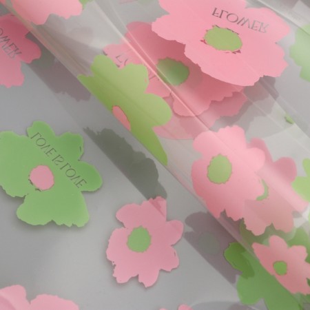 Flower film glossy, "watercolor flowers", 58x58cm, pink-1