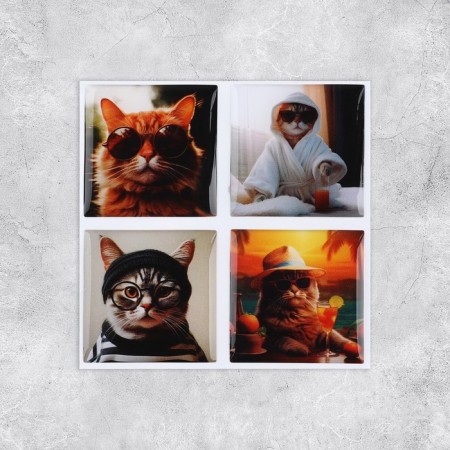 Volumetric 3D stickers on the phone "Kitty", 4 pcs, 3 x 3 cm