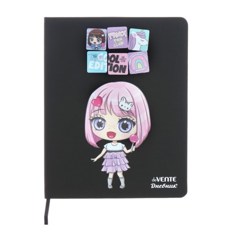 Universal diary for grade 1-11 Fancy Girl, hard cover, artificial leather, silkography, liesse, 80 g/m2