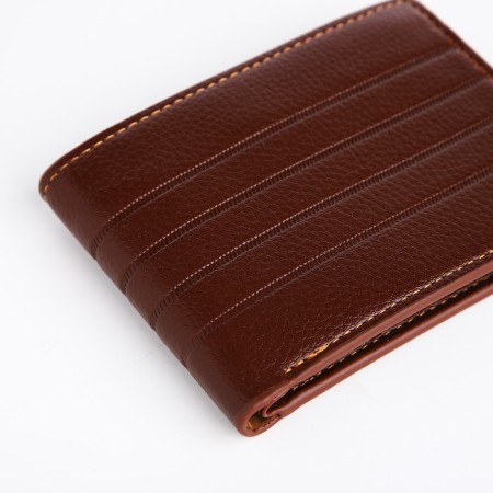 Male purse without fastening, for bills, for cards, brown color-2
