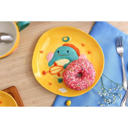 Ceramic plate "Cupid Dino", d = 20.5 cm, yellow color-6