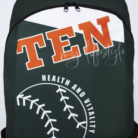 Backpack school Textile Tennis, 46x30x10 cm, vertical pocket, green color-2