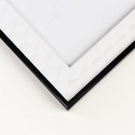 Photo frame plastic 30x40 cm "White 3d rhombuses with black stripe" 44x35 cm-1
