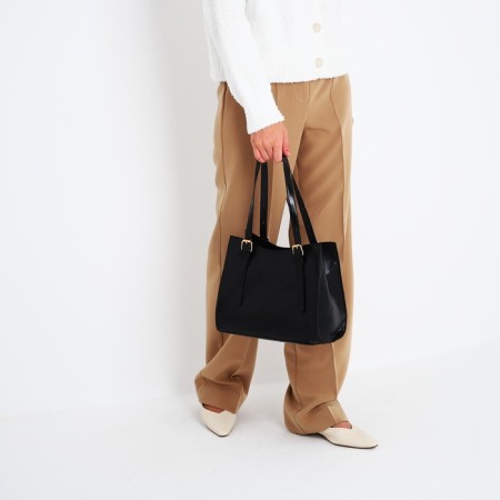 Bag Female Tout with zipper, black color-5