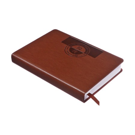 Dated diary of 2025, A6+, 176 sheets "Lyon", solid cover, pancake embossing, with liesa, block 80 g/m2, brown-1
