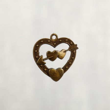 Music of wind metal "Double heart with an arrow" 4 tubes 56 cm-4