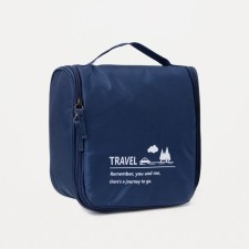 Cosmetic bag, a lightning department, with a pen, with a hook, blue color
