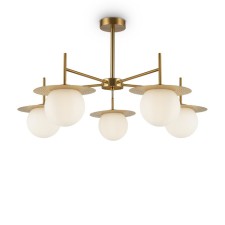 Подвесной светильник Freya FR5202PL-05BS Camelia, 750х750х420 мм, E27, 5х60Вт, цвет латунь