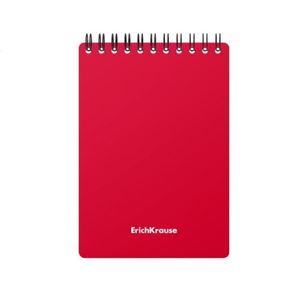 Notepad on the crest A6, 60 sheets, cage, Erichkrause "Classic", plastic cover silk -screen cover, OFSET Belic 100%, OFSET block, MIX-3
