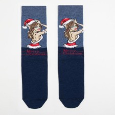Male socks, color dark blue melange, size 27-29