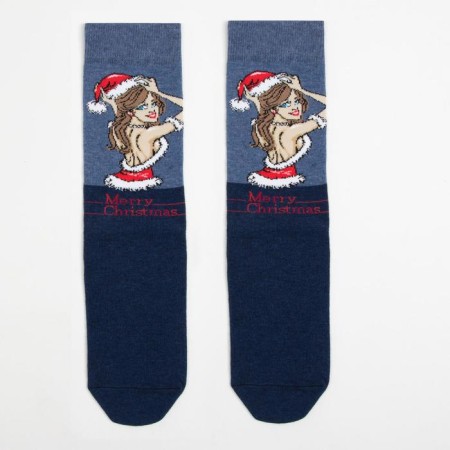 Male socks, color dark blue melange, size 27-29