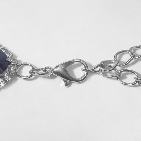 The necklace "Jewel" circle in rhinestones, color in silver, 32 cm-2